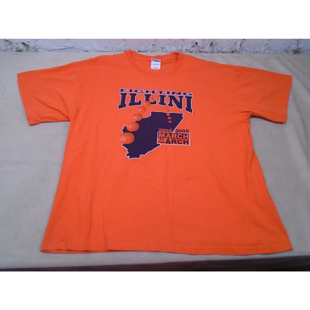 Vintage Y2K NCAA Final Four T-shirt March to Arch Fighting Illini Basketball XL